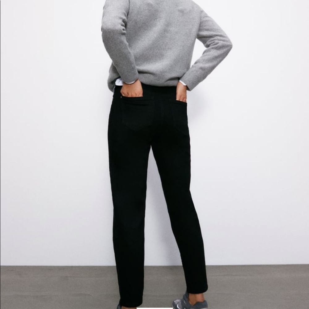 Black denim mom fit jeans